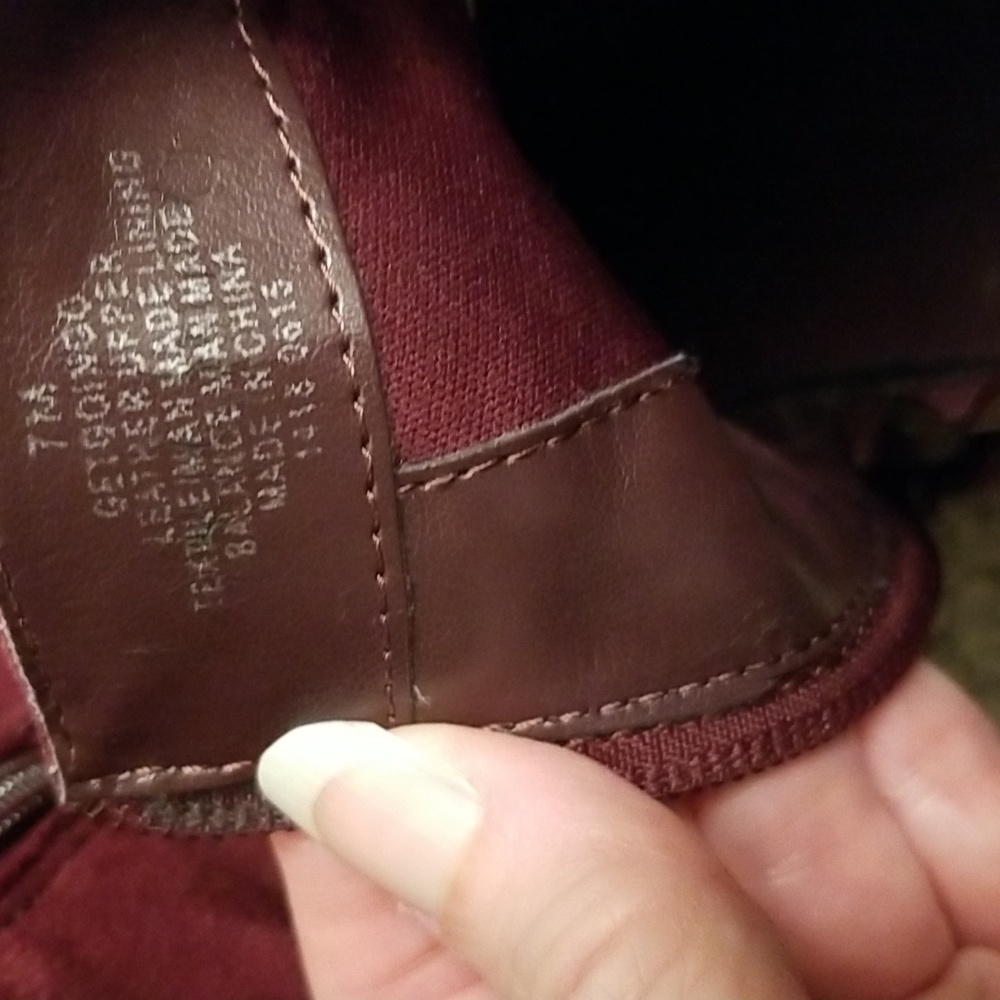 Nine West burgundy suede ankle boots - Picture 4 of 5